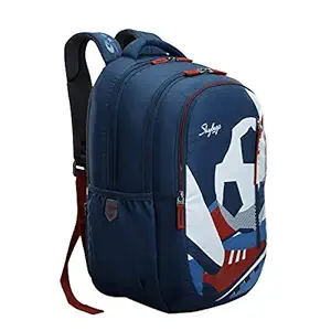 SKYBAGS Astro Plus Football Theme Blue School Backpack 34L