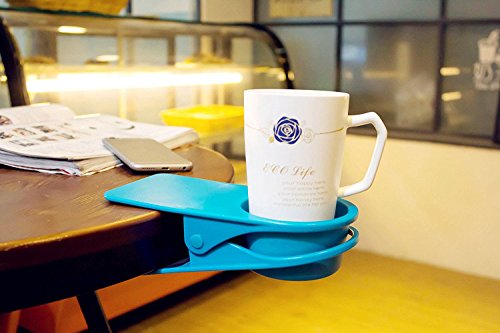 Trinkbecher Halterung Clip – Home Büro Tisch Schreibtisch Seite Riesige Clip Wasser trinken Soda Kaffeebecher Getränkehalter Tasse Untertasse blau - 2