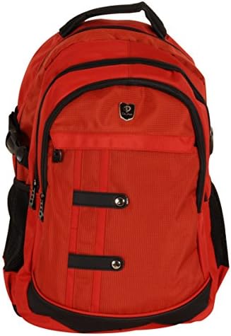 California Pak Calpak Albany 17 Inch Backpack with 15-Inch Laptop Pocket, Red/Back, One Size