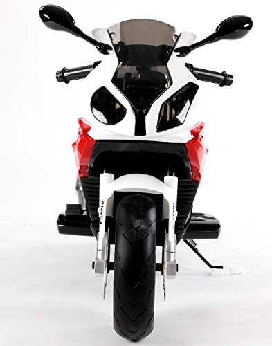 BMW S 1000 RR Original Lizensiert Motorrad für Kinder, EVA räder, Metallrahmen, Zündschlüssel, 2x Motor, 12 V Batterie, abnehmbare Hilfsräder