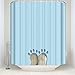 Produktbild Fabric Shower Curtain Bathroom Decorative Polyester Waterproof Mildew Resistant Design Shower Curtains with Hooks60x72 Cat Claws and Footprint