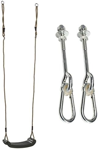 Little Duck BearPlastic Blowmoulded Deluxe Swing Seat - Green + 2 M12 Swing Hooks 'Through' For Children's Swing Frames.