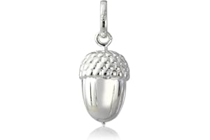 Gemma J Polished Sterling Silver Acorn Charm – Premium Highly Detailed Symbolic Pendant Jewellery for Bracelet/Necklace