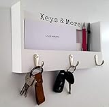 Schlüsselschrank mit Aufschrift Keys -- Schlüsselkasten für Autoschlüssel -- Schlüsselbox im Vintage-Stil --- Schlüsselkasten für praktische Schlüsselaufbewahrung -- Schlüsselschrank mit 3 Haken zum Aufhängen