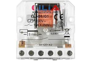 CILIA Relé Interruptor de Impulsos 230V 10A Relé Electromecánico (Paso a Paso) con Circuito de Bobina y Contactos Separados Contactos 1NO