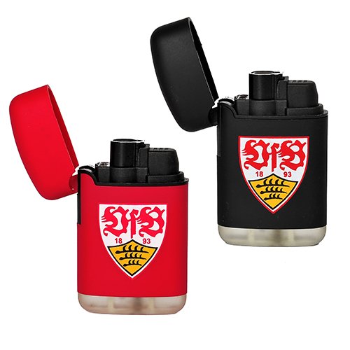 Feuerzeug VfB Stuttgart | Easy Torch Rubber 2er Set rot und schwarz - 2