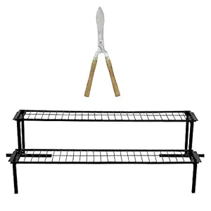 Green Touch Indian Two Tier (Step) Plant Stand and 18 Inch Cutter (Planter Stand/Gamala Stand/Garden Plant Stand for Indoor and Outdoor, Hedge Cutter, Garden Cutter)