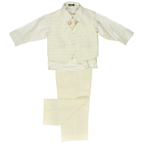 Four Piece Boys Suit Age 0 to 7 Years £17.25 (Age 6, Cream Trousers and Cream Waistcoat)