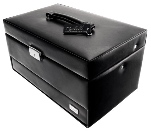 Miabelle Schmuckkasten Schmuckschatulle Schmuckkoffer mit Spiegel Schwarz – MIAP68005 - 5
