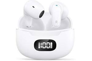 ACABUMA Auriculares Inalámbricos con Bluetooth, Auriculares Inalámbricos Bluetooth, Auriculares In-ear, llamadas Telefónicas, Carga con USB-C, Diseño Minimalista Para Deportes,Trabajo,Oficina (blanco mate)