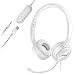 Produktbild Mpow PC Headset, USB Headset & 3.5mm Chat Headset,Stereo Sound,Computer Headset mit Mikrofon,Telefon Headset für Skype Teamspeak Mac PC Smartphone Tablet (Weiß)