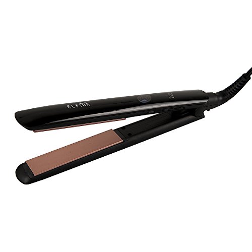 ELFINA Professionelle Glatteisen haarglätter mit breite Keramik Platte, Salon Glätteisen Keramik Haarglätter und LCD EU Stecker für Lange Haare Pflegen- Schwarz - 2
