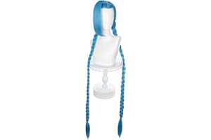 LeMarnia Blaue lange Zopf-Cosplay-Perücke für Damen Jinx Cosplay Perücke Halloween Party Kostüm Perücke