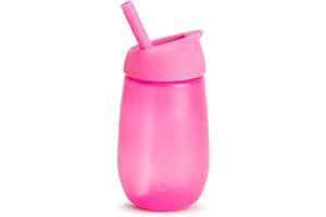 Munchkin Simple Clean Kleinkindbecher | Baby- & Kleinkind-Sippy-Becher mit Strohhalm | BPA-frei | Spill- und auslaufsicher | Aus Silikon | 10oz/296ml | 1er Pack | Rosa