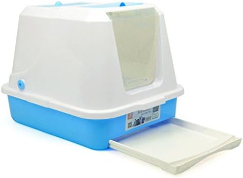 HJXJXJX Cat Litter Tray Clamshell Double Layer With Drawer Cat Toilet Easy Clean