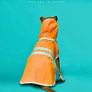 That Dog In Tuxedo Pawddington Dog Raincoat with Hoodie - Orange (Size - 28)