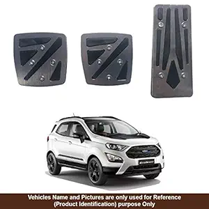 Oshotto 3 Pcs Non-Slip Manual CS-048 Car Pedals Kit Pad Covers Set Compatible with Ford EcoSport (Grey)