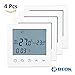 Produktbild BEOK tds21-wp Fußbodenheizung Wasser Heizung digital Raumthermostat Thermostat mit Touchscreen, programmierbar Temperatur Controller AC200–240 V 3 A, 4 Stück, weiß, 230.00 voltsV