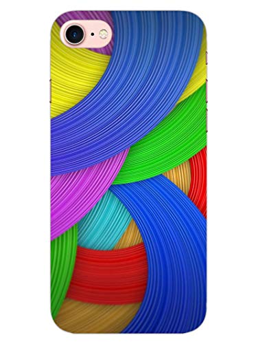Madanyu Colorful Abstract Strings Designer Printed Hard Back Shell Case for iPhone 8