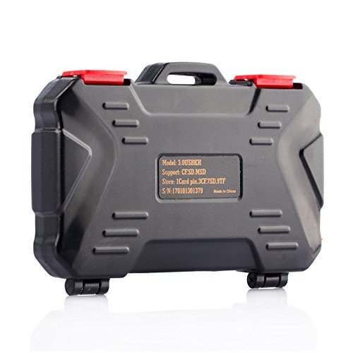 LYNCA Speicherkarten Schutzbox mit Kartenlesegerät Platz bis zu 19 verschiedenen Speicherkarten, Kartenleser für CF/SD/TF-Karten mit Tarion Reinigungstuch - 2