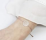  SCHOSCHON Damen Blume des Lebens Armband 925 Silber rosevergoldet - Nude  Lebensblume Geschenk Mutter Schmuck personalisierbar
