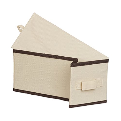 Relaxdays Hängeregal 6 Fächer mit 2 Schüben für Kleiderschrank, faltbar, HxBxT: ca. 82 x 14,5 x 30 cm, beige - 4