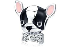 NINGAN Incantevole animale argento 925 Charm perlato elefanti, cani, serpenti, conigli, perline adatto per il regalo di vacanza del braccialetto delle donne