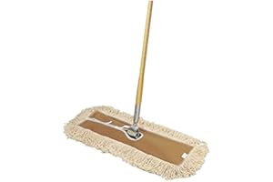 Clim Profesional - Mopa Industrial para Limpieza de Suelos 120CM. Sistema Luxury Pro 100% Algodón Natural con Bastidor y Mango. Limpieza y Barrido de Suelos. Elimina Polvo y Suciedad. Tamaño 120CM