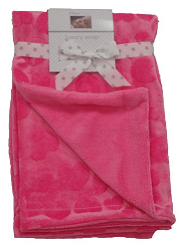 Baby’s 75x75 cm double layered loveheart jaquard coral fleece blankets pink