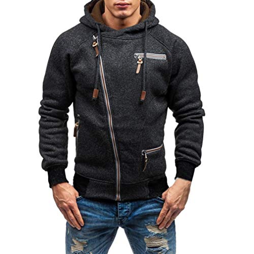 Preisvergleich Produktbild Btruely Kapuzenpullover Herren Hooded Sweatshirt Herbst Langarmshirt Männer Outwear Langarm T-Shirt Zipper Pullover Basic Hoodie