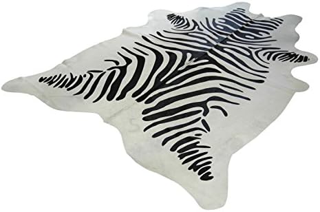 Narbonne Leather Co Natural Cowhide Rug - Zebra - Classic Pattern - 204 cm x 193 cm Luxury Designer Hide by