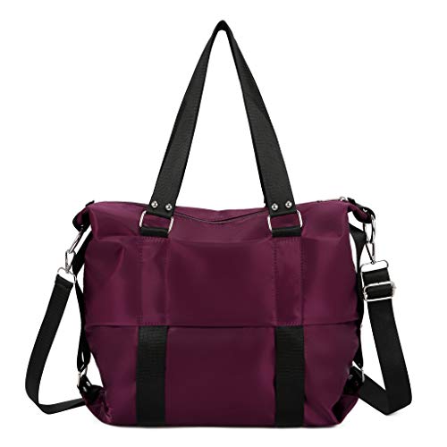 Preisvergleich Produktbild Andouy Damenmode Einfache Wasserdichte Handtasche Einzelne Schulter Messenger Bags(Lila)