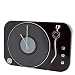 Produktbild Moderne Wanduhr Uhren – Retro Classic Plattenspieler Style – Schwarz glänzend