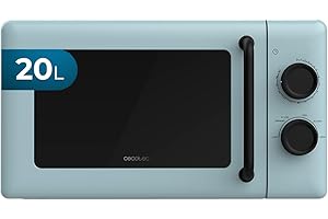 Cecotec Forno a Microonde Meccanico da 20 Litri Proclean 3010 Blue. 700 W, 6 Livelli Di Potenza, Modalità Sbrinamento, Segnale Di Fine Cottura, Lampada Interna, Timer Fino A 30 Minuti, Design Blu