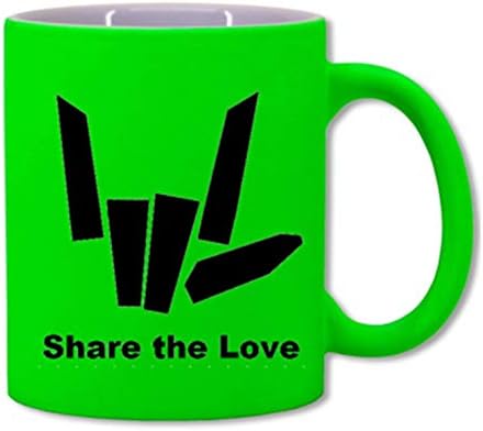 Share The Love 11oz Ceramic Mug Bright matt neon Green