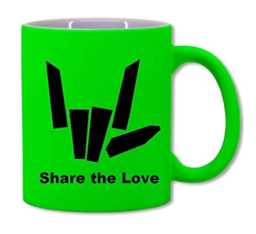Share The Love 11oz Ceramic Mug Bright matt neon Green