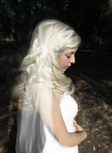 Juliet Cap Gatsby Plain cathedral cut edge veil wedding Bridal length