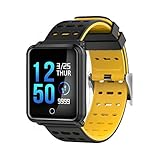 JAYLONG Smart Watch Waterproof Armband Wristband Fitness Tracker Blood Pressure Herzfrequenz Smartband für Android IOS,Yellow