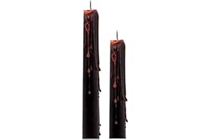 MNVD Halloween Bleeding Candles Vampire Tears Candle Bleeding Candles Tapered Candles Tea Light Candle Halloween Bleeding Taper Candles Black Tapered Dinner Candles Vampire Black Candles (Pack of 2)