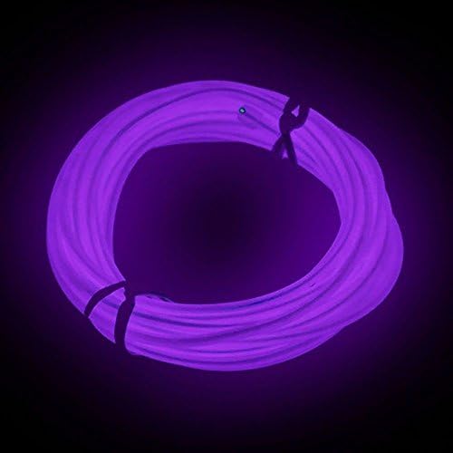 GGG 5M Electroluminescent EL Neon Light Flexible LED Strip Wire Rope Glowing Lighting Lamp Transformer Inverter Car Charger Purple