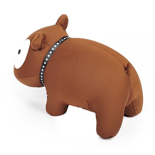 Knautschkissen Kuschelkissen mit Mikroperlen Bulldogge farbig braun - 5