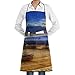 Produktbild Bikofhd Airport Print Waterdrop Resistant with Pockets Cooking Kitchen Aprons for Women Men Chef, Black