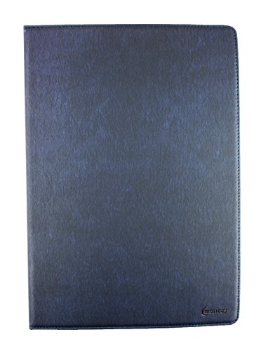 Emartbuy® HP Elite x2 1011 G1 Tablet 11.6 Zoll Universal ( 11 – 12.5 Zoll ) Dark Blau Premium PU Leder Multi-Angle Exekutive Folio Geldbörse Tasche Hülle Grey Innenraum mit Kartensteckplätze + Blau Stylus - 2