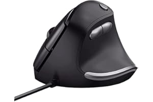 Trust Bayo Sustainable mysz pionowa USB, zmniejsza obciążenie ramienia i nadgarstka, 800-4200 DPI, 6 przycisków, kabel 150 cm, przewodowa ergonomiczna mysz do Windows, PC, laptopa, Mac, czarna