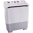 AKAI 7kg Twin-Tub Semi-Automatic Washing Machine, Powerful Pulsator, Energy Efficient, Easy Wash Timer, Spin Timer, 73WX 44DX93H in Cms, White WMMA-X07TT