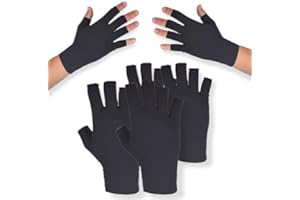 Podcase Lot de 4 Gants de Compression pour Arthrose Femme Et Homme - Gants Anti-arthrite Sans Doigts Pour Les Mains - Réduit L’inflammation - Idéal Pour Le Travail Et Le Gaming (S)