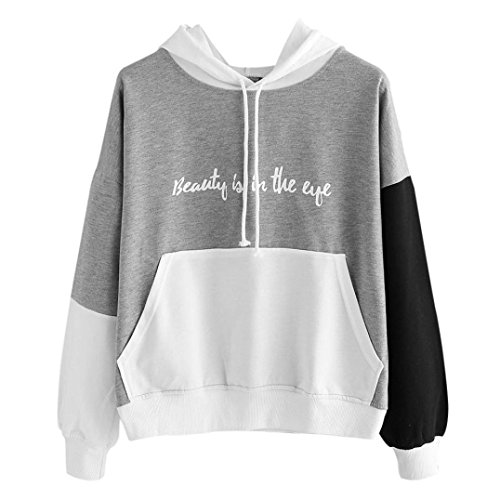 Preisvergleich Produktbild Kapuzenpullis Langarm,LMMVP Frauen Stickerei Kapuzen Hoodie Sweatshirt
