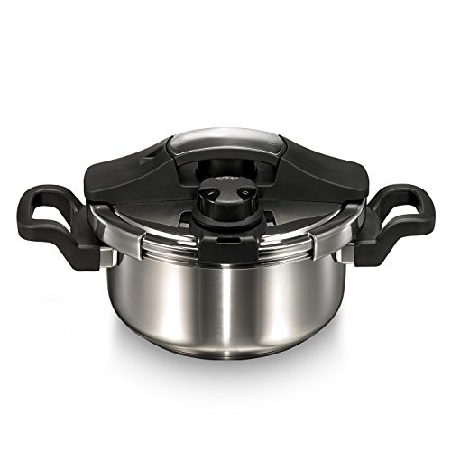 BEEM Vitatherm, 4.0 + 6.0 L Schnellkochtopf mit Einhandbedienung und Marathon BIO-LON Ceramic Antihaftversiegelung, Edelstahl - 3