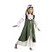 Produktbild Mittelalter Brautjungfer Kostüm Mädchen Kleid und Haarschmuck zum Karneval grün - 11/13 Jahre