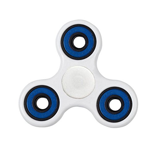 Fidget Spinner Hand Spinner Fidget Toys Tri/Dual 3D Hand Fidget Spinner Prime Hand Spinner EDC Hand Spinner EDC Bearing Stress Toys (Tri White +Blue Wheel)